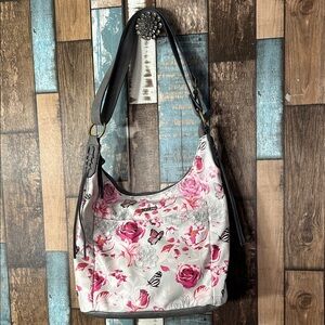 Rossetti Floral butterfly  Shoulder Bag in Pink and Gray
